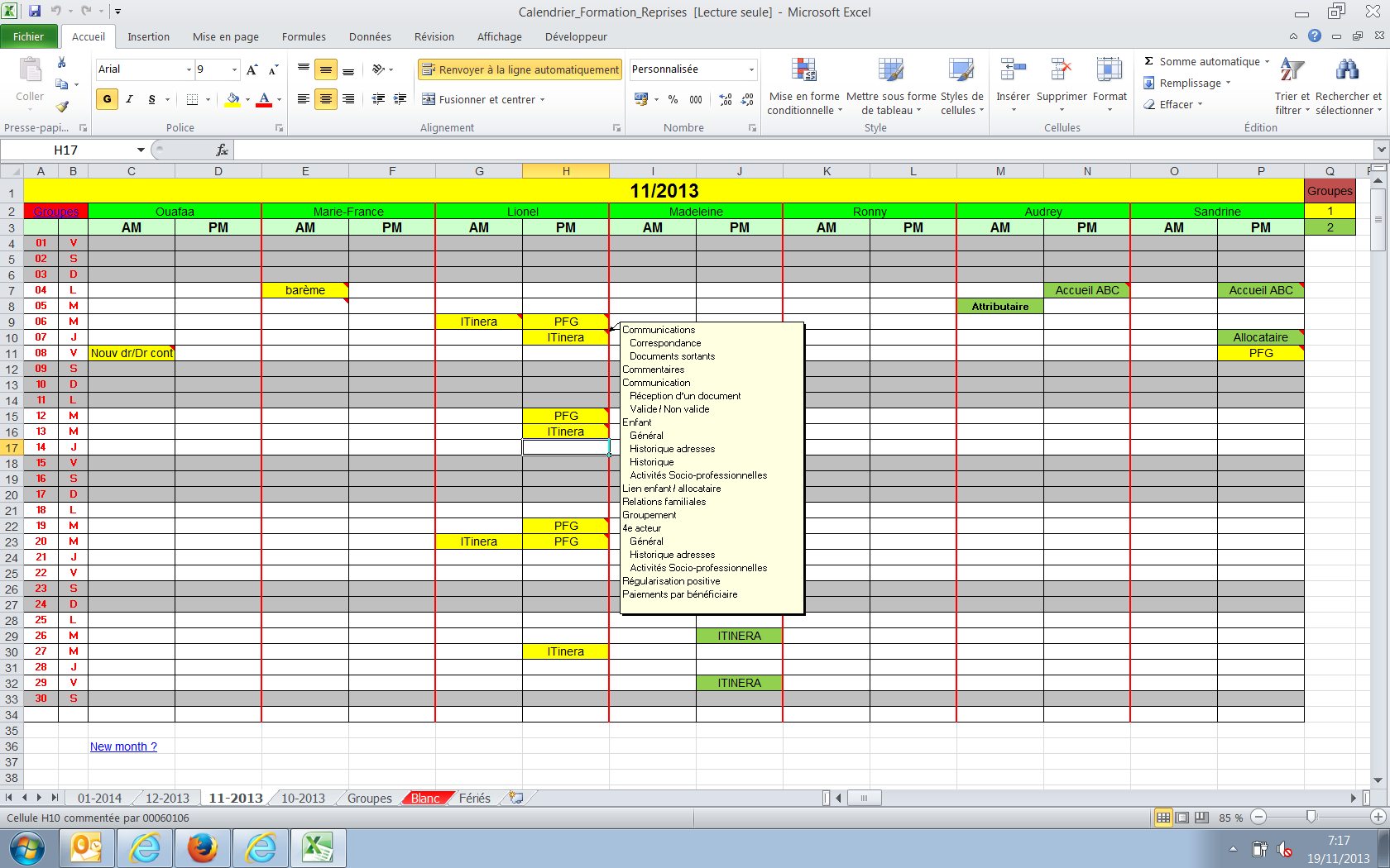 exemple planning formateur