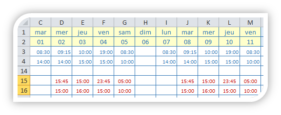 Nom : Horaires.png
Affichages : 1706
Taille : 11,3 Ko