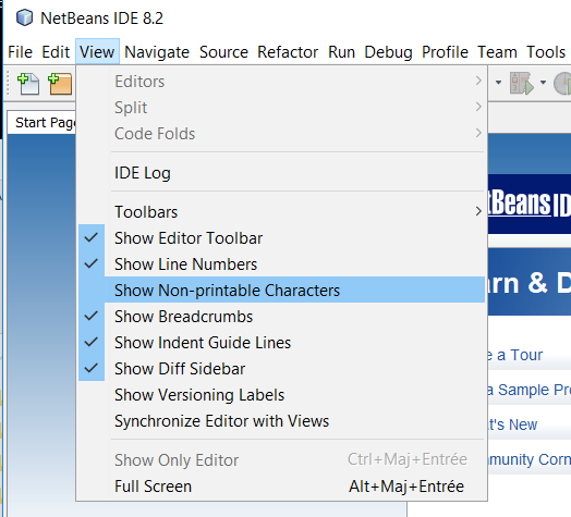 Nom : netbeans_show_non_printable.png
Affichages : 495
Taille : 29,1 Ko