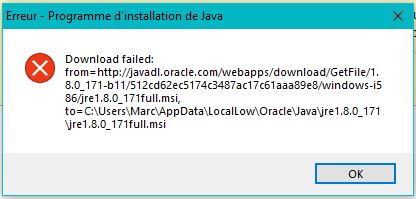 Nom : Erreur installation Java.JPG
Affichages : 851
Taille : 27,0 Ko