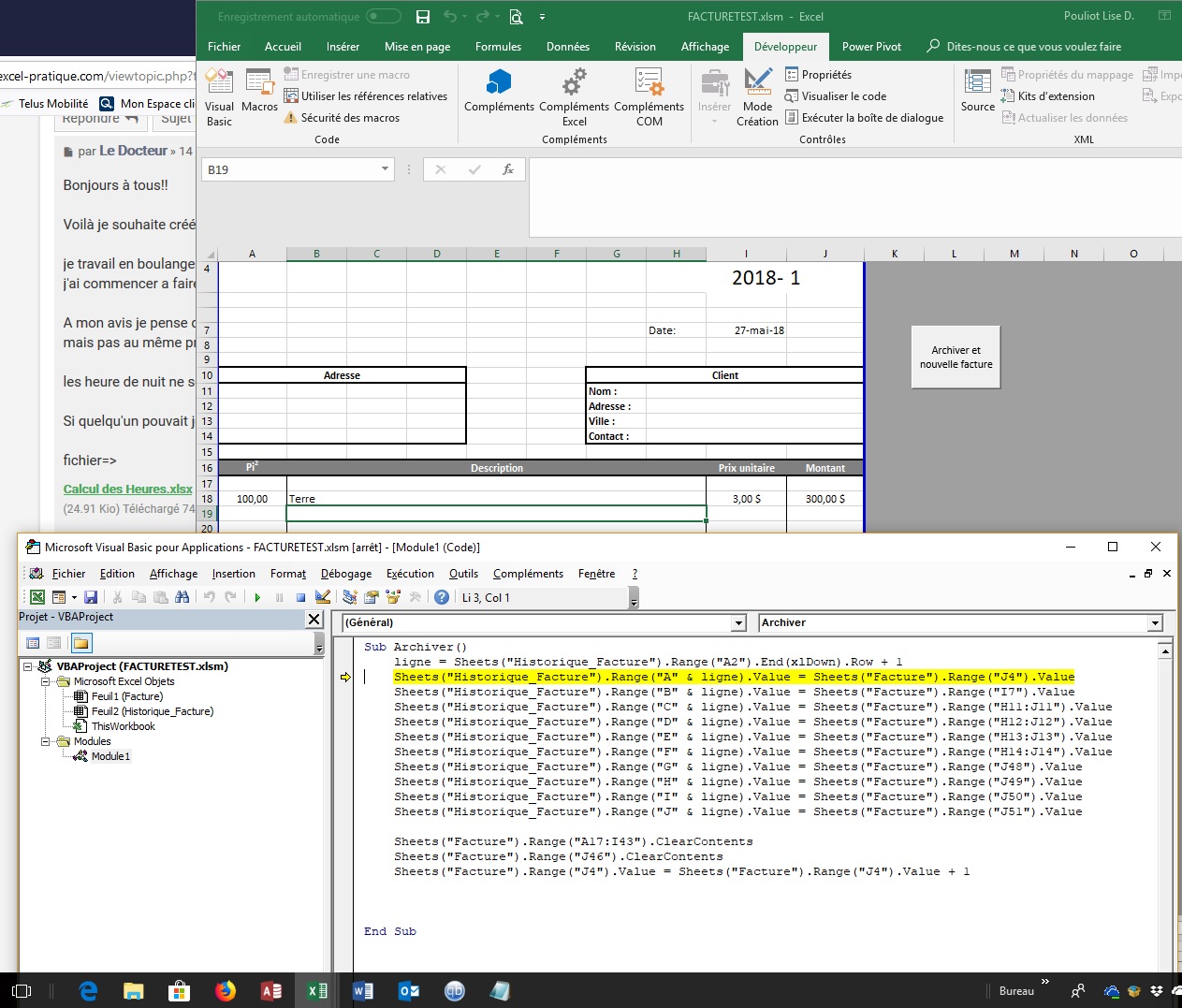 Xl 2013 Archiver Facture Excel Macros Et Vba Excel