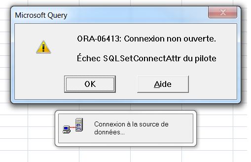 Nom : excel Oracle ODBC erreur.png
Affichages : 860
Taille : 31,8 Ko