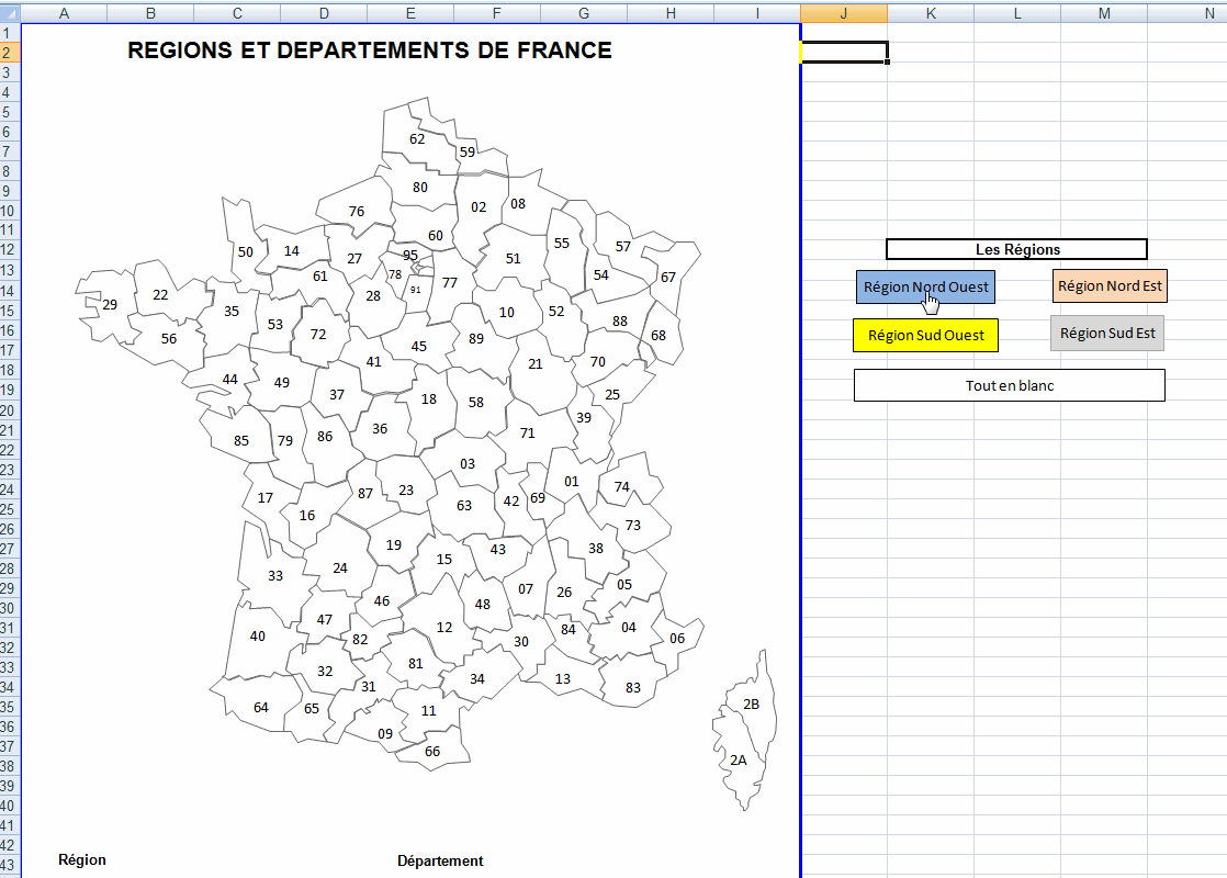 Macros Et Vba Excel Dessiner Une Carte De France
