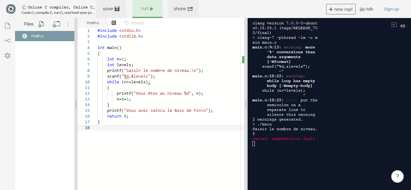 Nom : Screenshot_2019-12-26 Online C Editor and IDE - Fast, Powerful, Free.png
Affichages : 341
Taille : 51,7 Ko