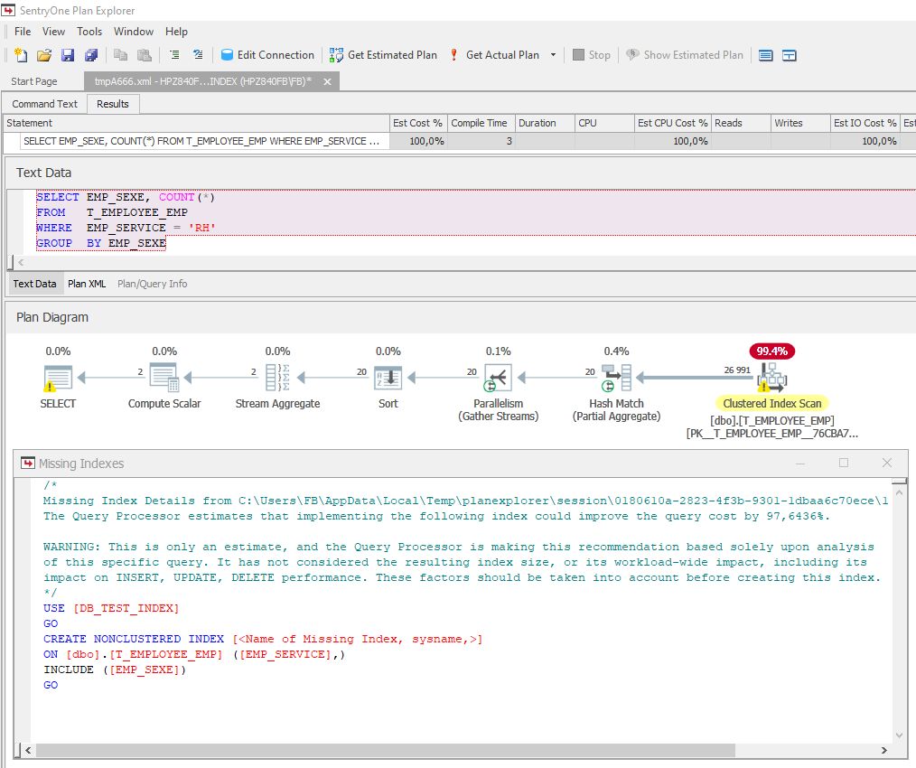 Nom : SQL Server - requte et plan d'excution - diagnostic d'indexation (SENTRY plan explorer).jpg
Affichages : 178
Taille : 113,4 Ko