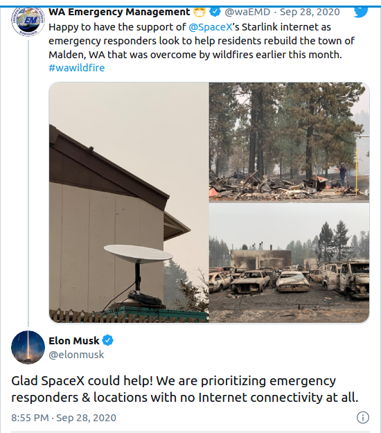 Nom : Screenshot_2020-09-30 Washington emergency responders first to use SpaceX's Starlink internet in.png
Affichages : 5231
Taille : 357,8 Ko