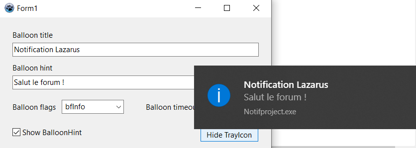 Nom : LazNotificationWindows.PNG
Affichages : 288
Taille : 48,5 Ko