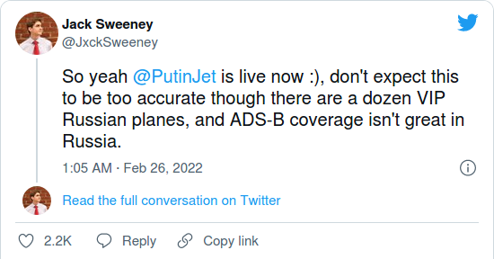 Nom : Screenshot_2022-03-01 Teen Who Tracked Elon Musks Jet Is Now Chasing Russian Tycoons(1).png
Affichages : 2969
Taille : 38,6 Ko