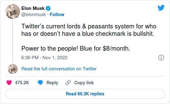 Nom : Screenshot_2022-11-02 Elon Musk floats  Twitter subscription that includes verification, long-.png
Affichages : 4179
Taille : 38,0 Ko